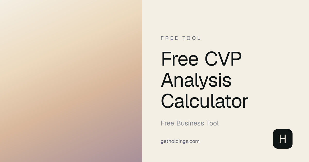 Free CVP Analysis Calculator | Holdings