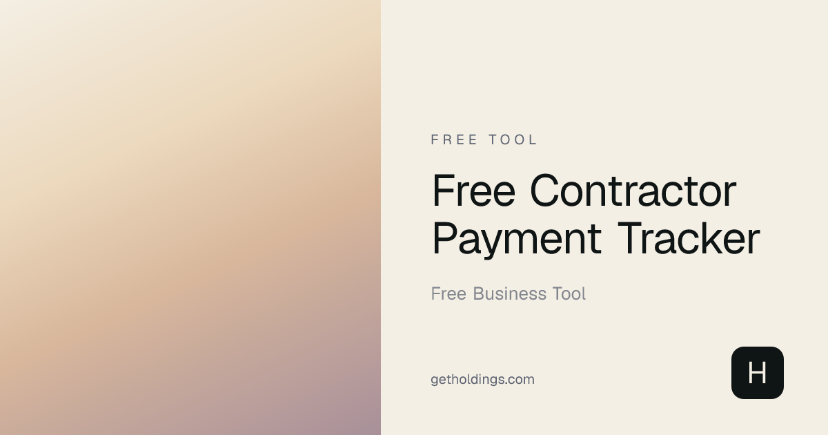 Free Contractor Payment Tracker | Holdings