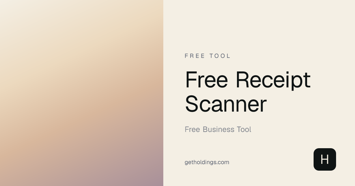 Free Receipt Scanner | Holdings