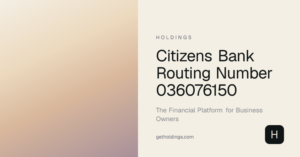 Citizens Bank Routing Number 036076150 — Verify Instantly