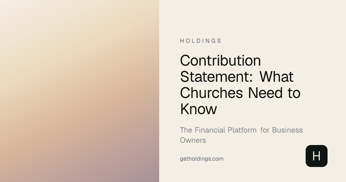 Contribution Statement: What Churches Need to Know