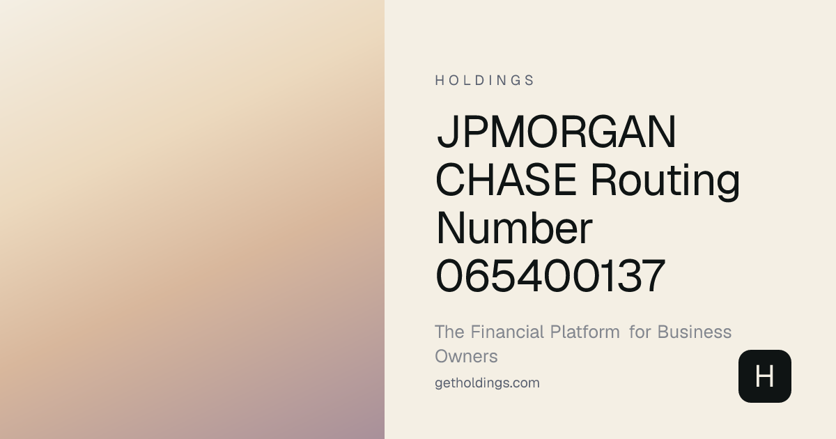 JPMorgan Chase Routing Number 065400137 — Verify Instantly