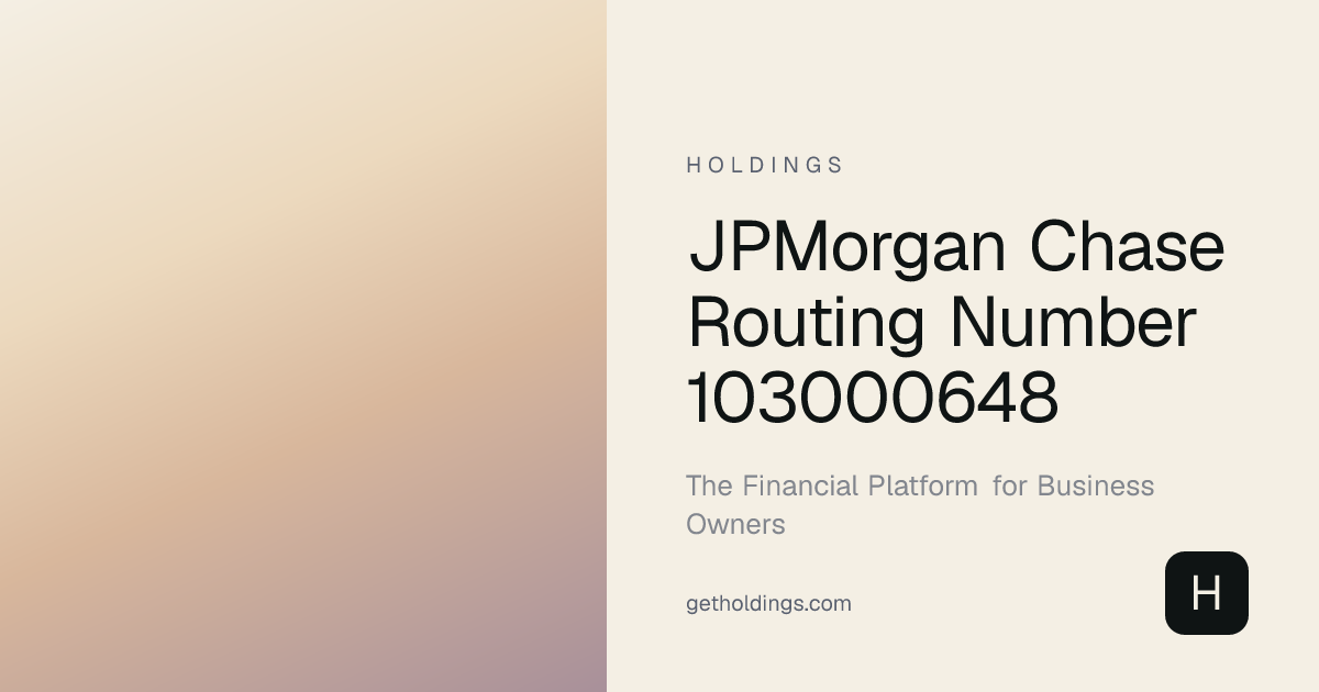 JPMorgan Chase Routing Number 103000648 — Verify Instantly
