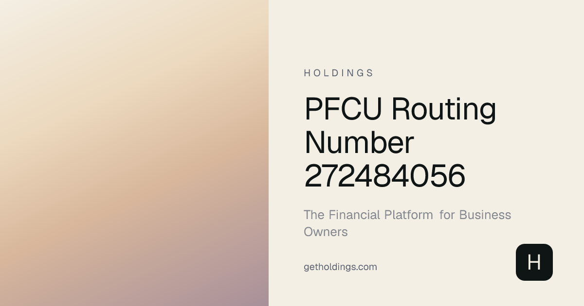 Pfcu Routing Number 272484056 — Verify Instantly