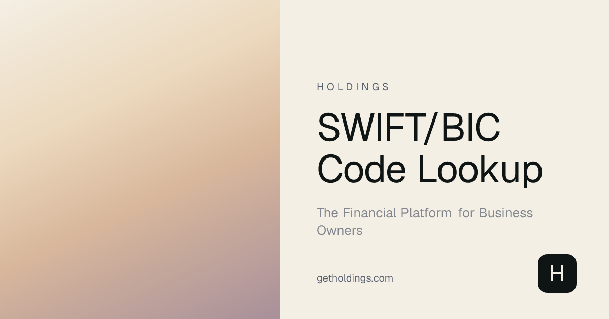 SWIFT/BIC Code Lookup — 100 Bank Codes, 22 Countries | Holdings