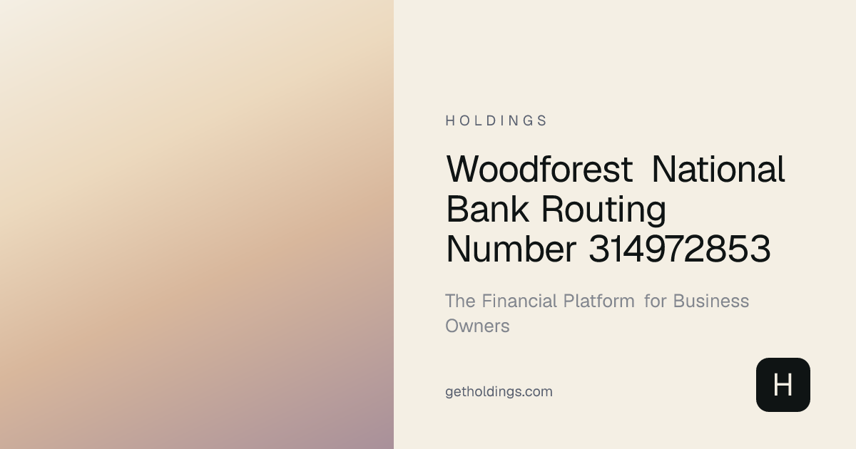 Woodforest National Bank Routing Number 314972853